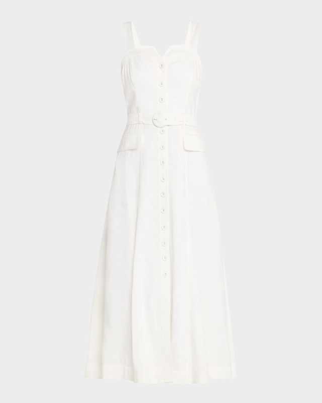 Belted Button-Front Shirtdress
